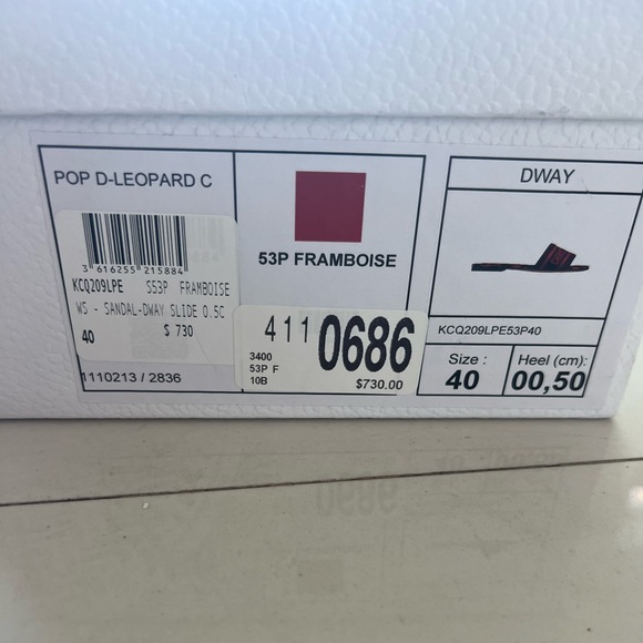 Christian Dior Dway Slides (Red & Black Leopard) - Picture 3 of 4